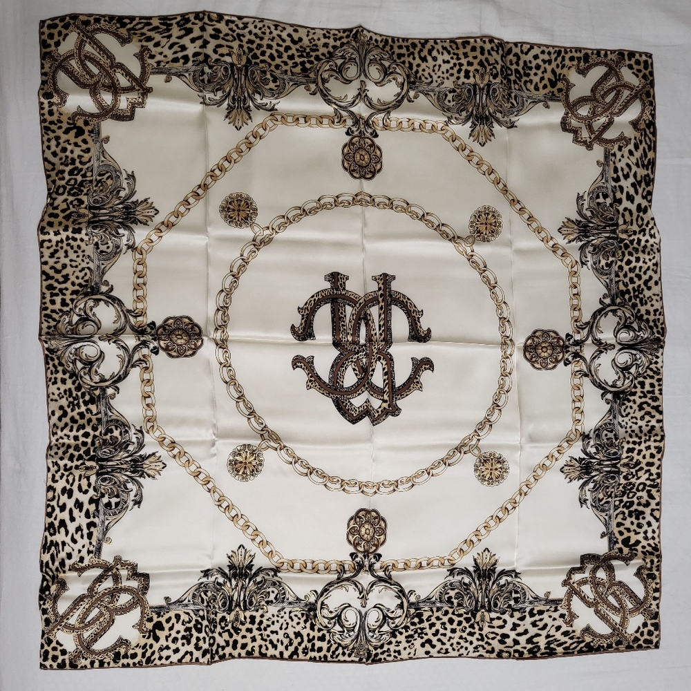 Leopard print silk scarf